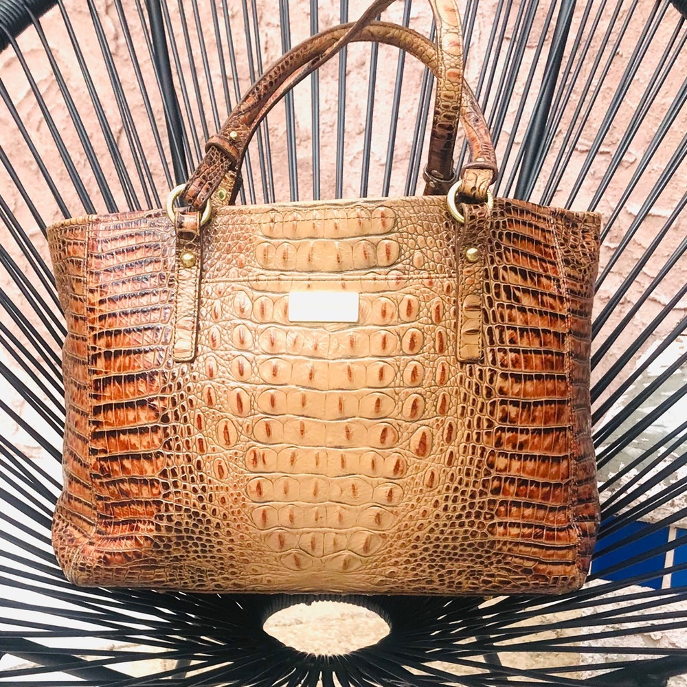 Brahmin Melbourne Crocodile-Embossed Tote